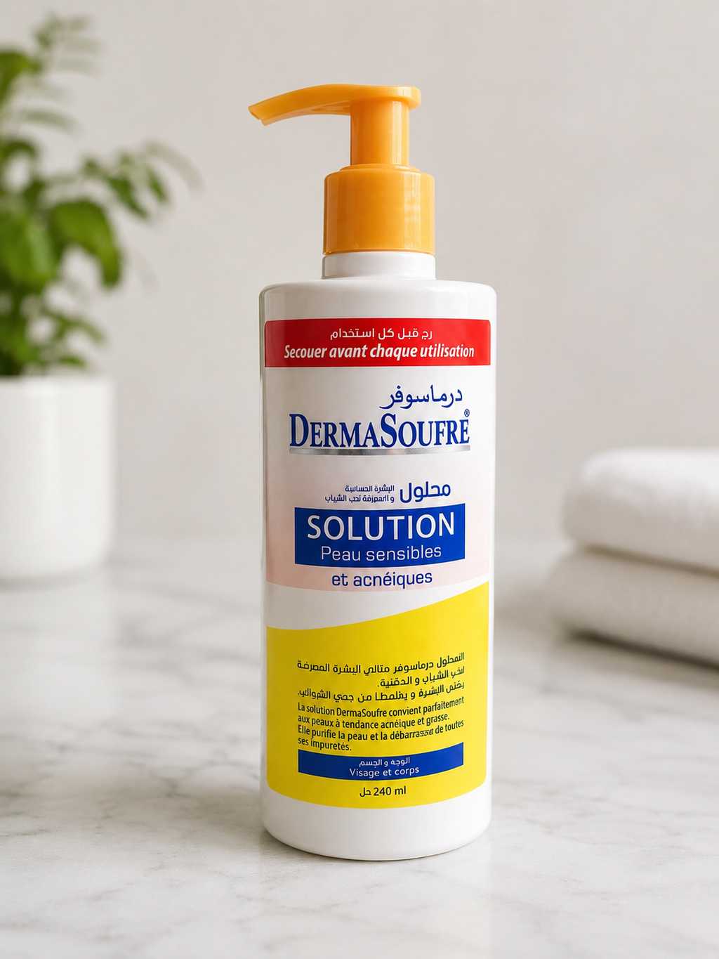 Dermasoufre - solution nettoyante visage et corps