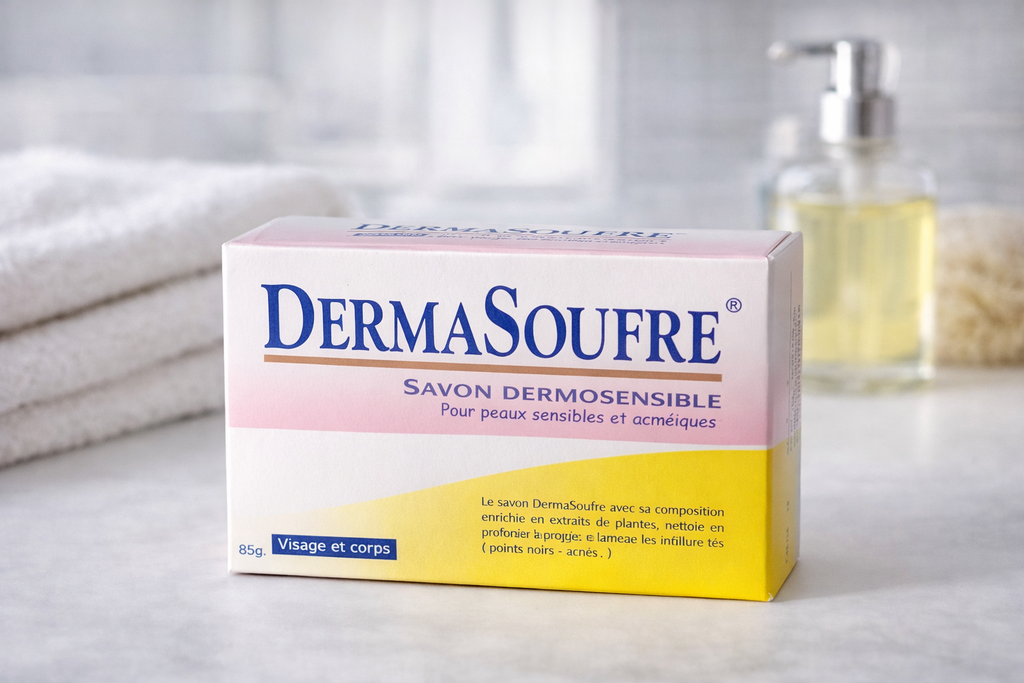 Dermasoufre Savon Dermosensible pour Peaux Sensibles et Acnéiques Visage