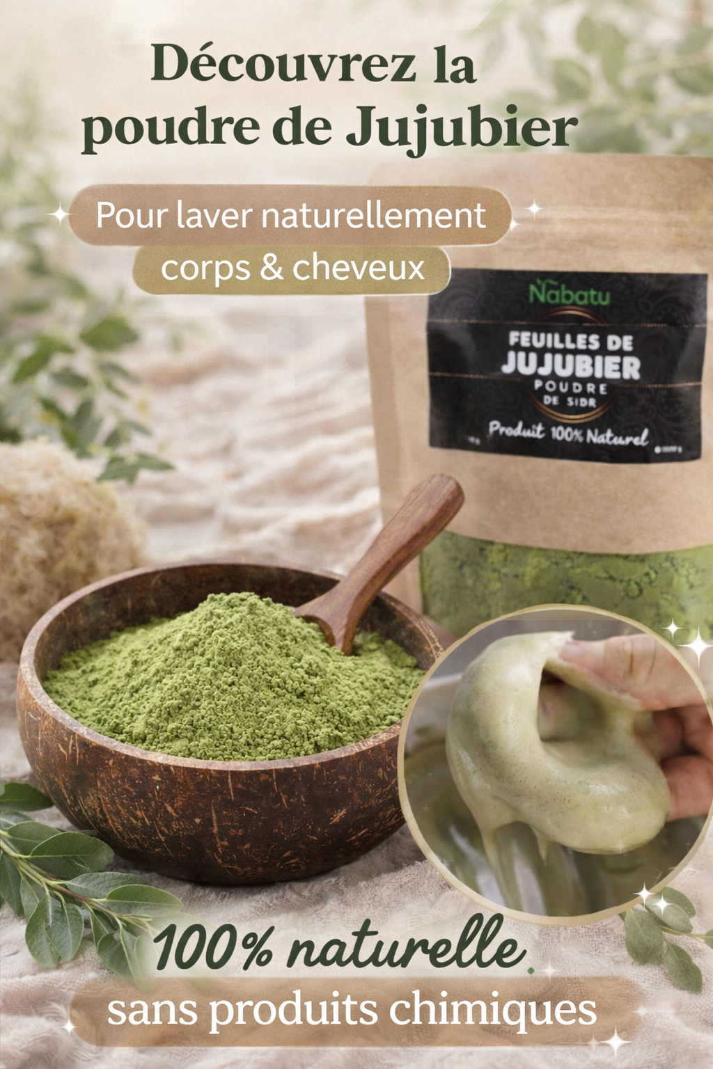 Poudre de Jujubier (Sidr) 100% naturelle